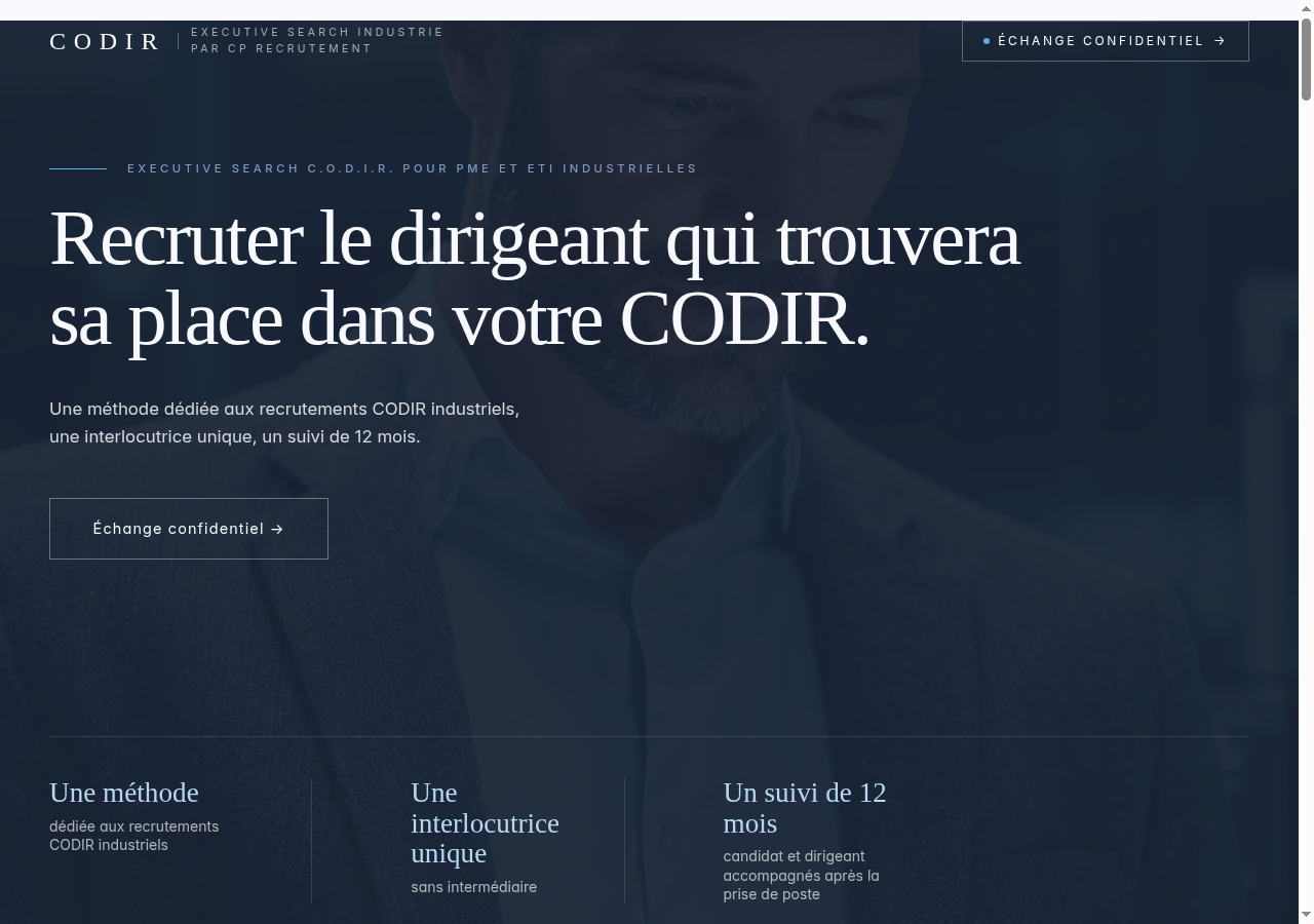 Hero Codir par CP Recrutement sur ordinateur