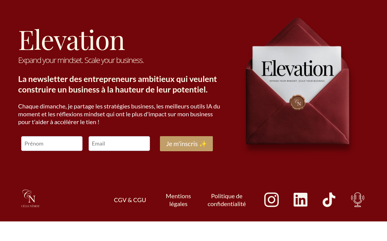 Hero Newsletter Élévation de Célia NEMOZ sur ordinateur